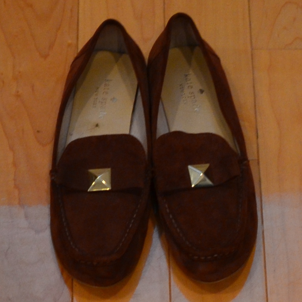 Brown Kate Spade bow loafers, size 7.5M, EUC